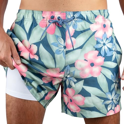 Kanu Surf Men's Edgewater 5" Stretch Swim Trunks Coral