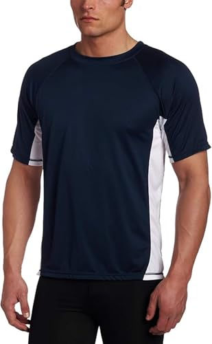 Kanu Surf Men's Sidebreak Short Sleeve Swim Shirts Black