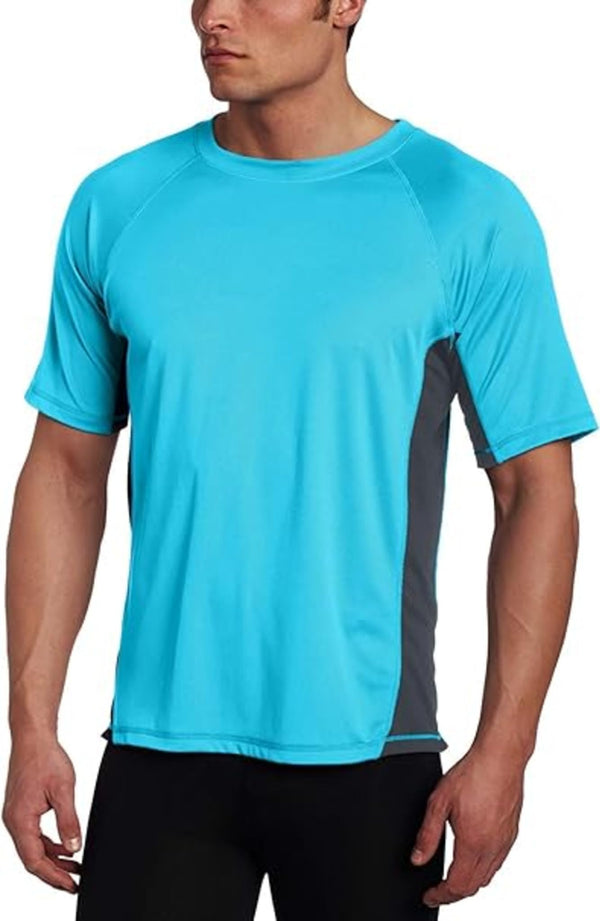Kanu Surf Men's Sidebreak Short Sleeve Swim Shirts Black