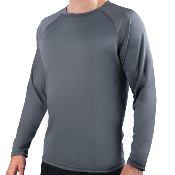 Kanu Surf Men's Solid Long Sleeve Swim Shirts Black