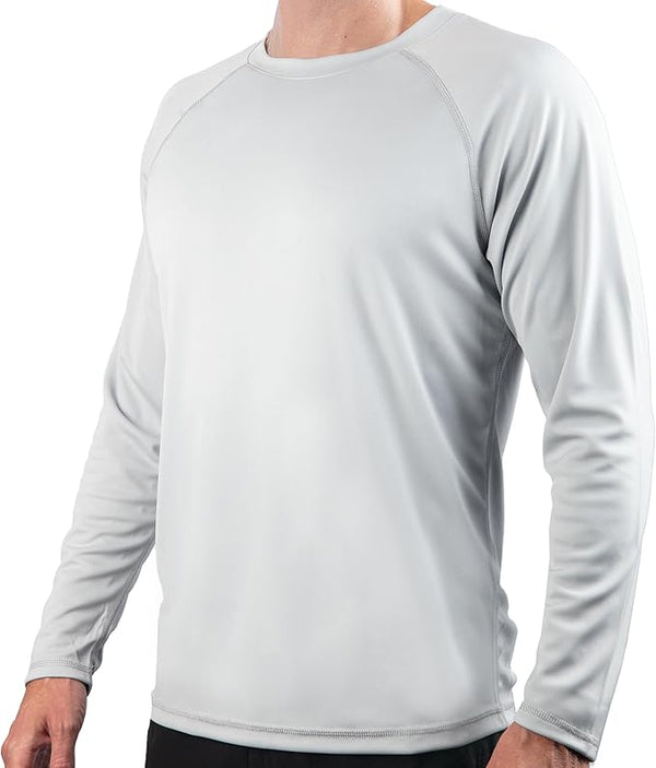 Kanu Surf Men's Solid Long Sleeve Swim Shirts Black