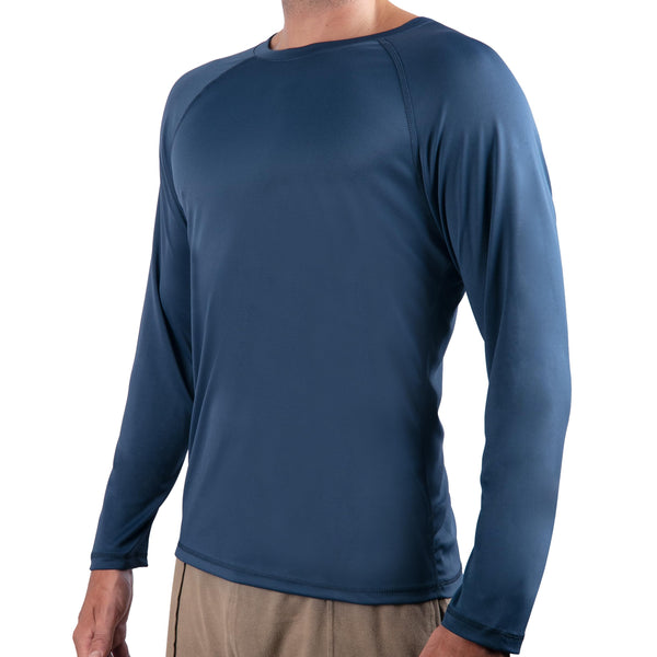Kanu Surf Men's Solid Long Sleeve Swim Shirts Black