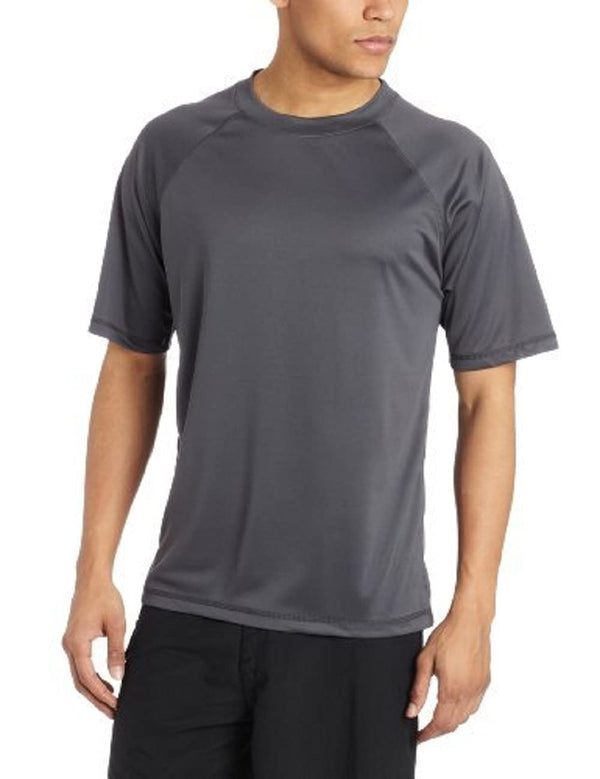 Kanu Surf Men's Solid Short Sleeve Swim Shirts Black