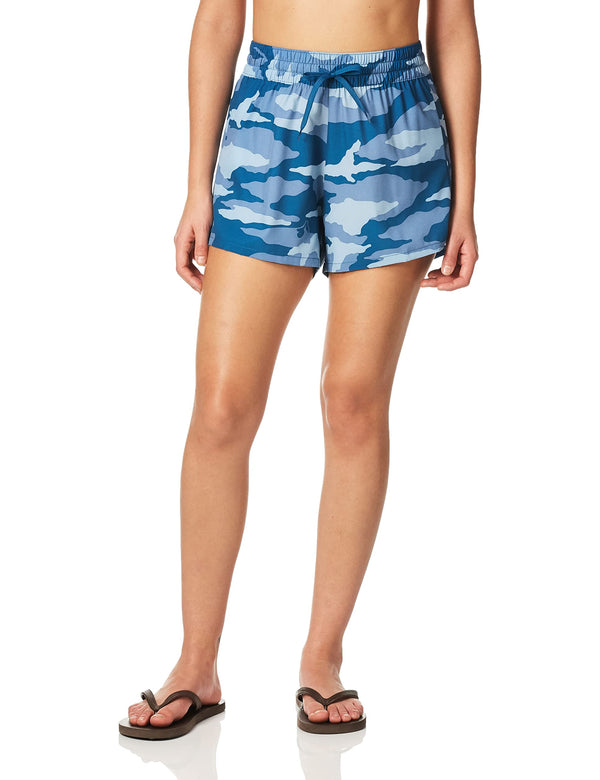 Kanu Surf Women's Beach Camo 9" Stretch Board Shorts Black
