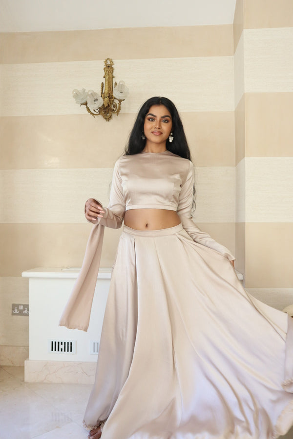 kanya london Custom Colour Lehenga Skirt and Shawl- 5 week wait