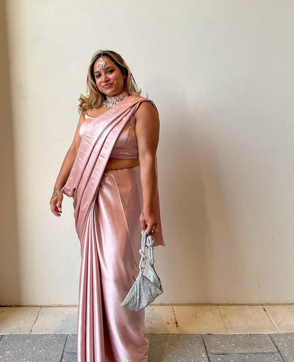 Kanya London Custom Colour Spaghetti Strap Top And Saree - 5 Week Wait