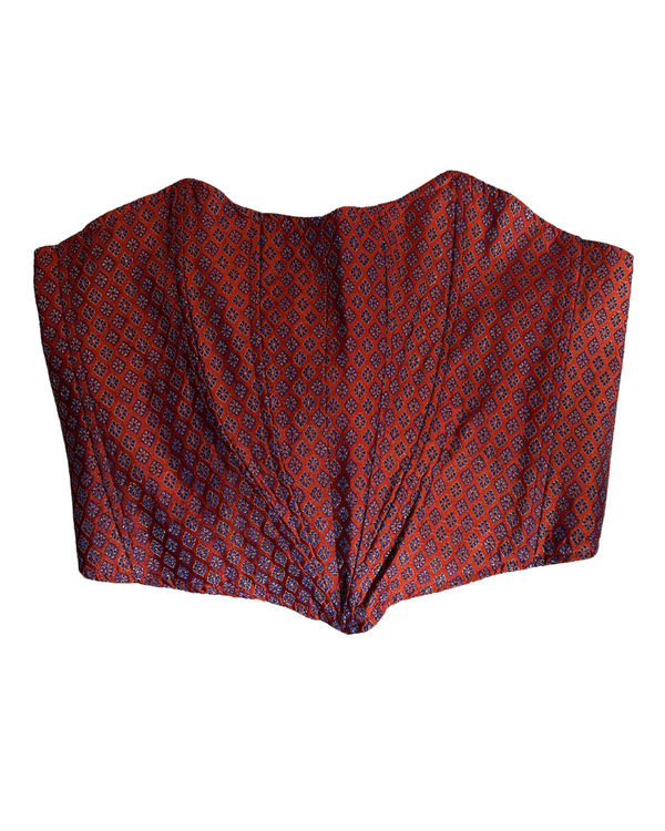 kanya london blue orange brocade corset