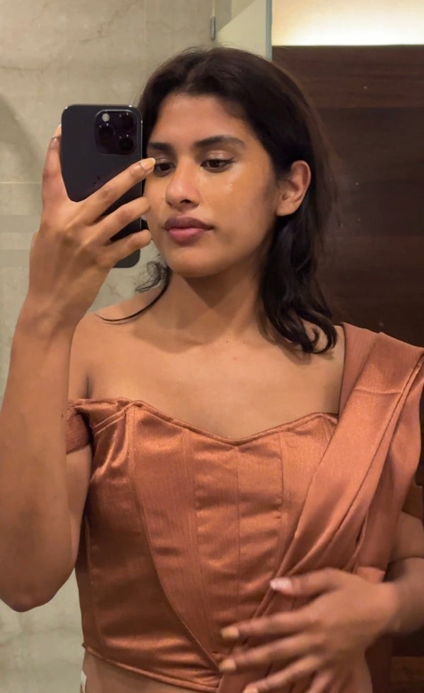 kanya london BROWN CORSET TOP TIE UP