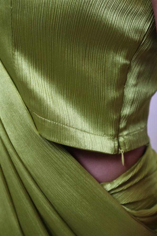 Kanya London Kanya London Cami And Saree Co-Ord Lime Colour