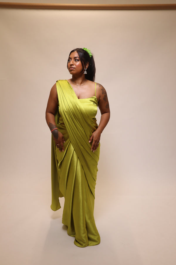 Kanya London Kanya London Cami And Saree Co-Ord Lime Colour