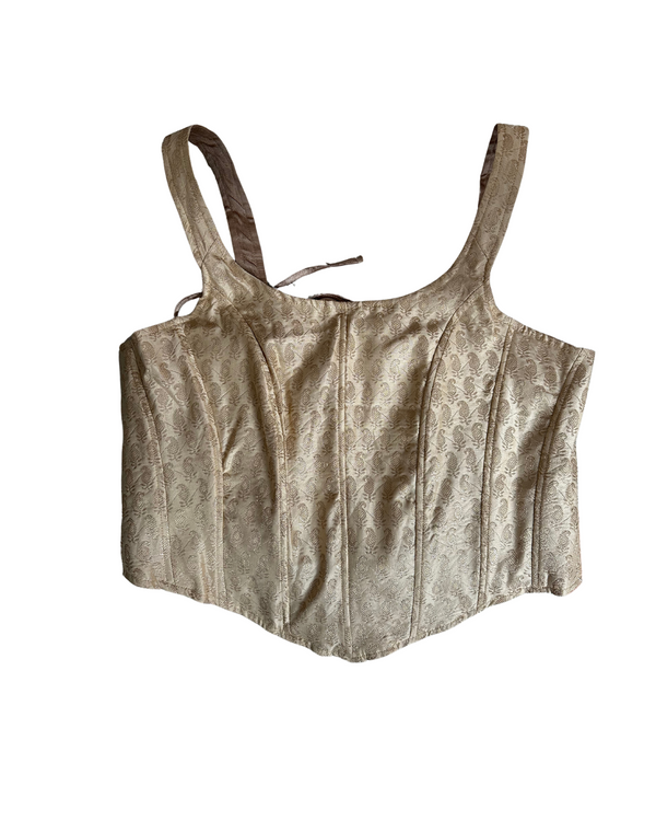 kanya london champagne and gold brocade corset