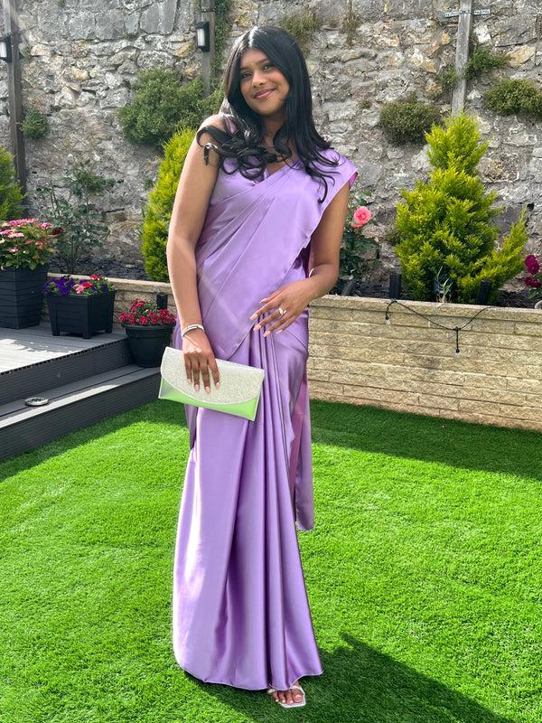 kanya london Dark Lilac Saree Only