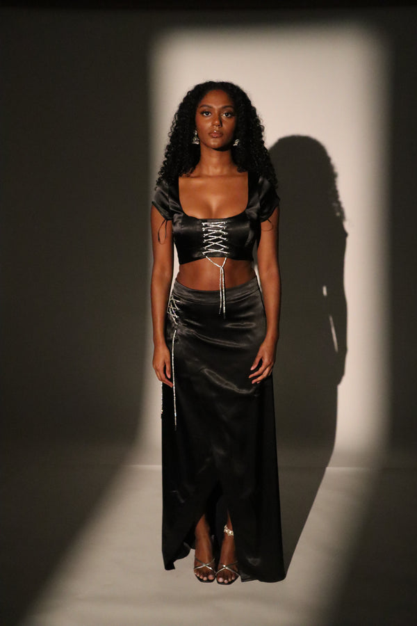 kanya london Diamante Tie Maxi Skirt Co-Ord