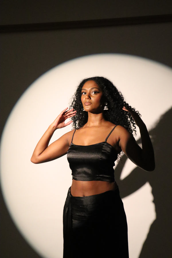 kanya london Draped Satin Black Trouser