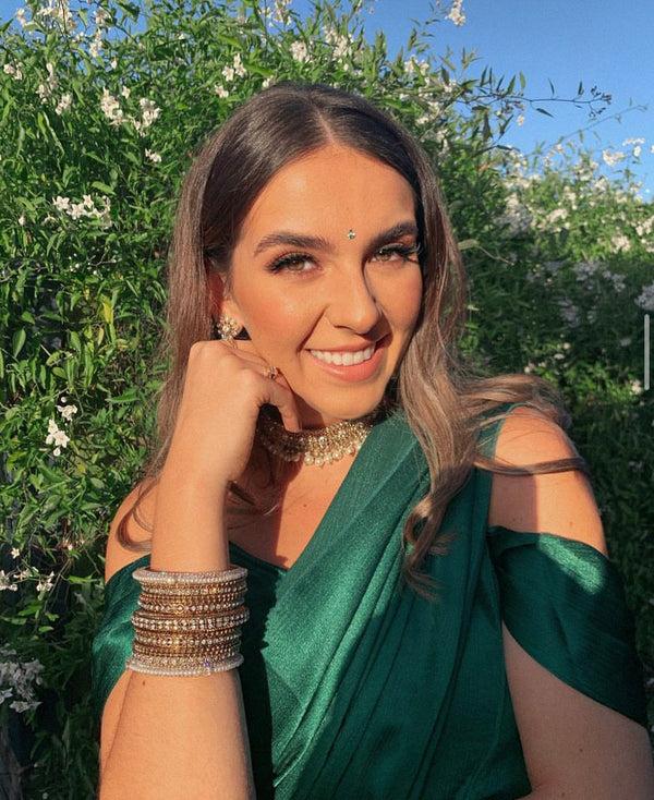 kanya london Emerald Green Saree Only