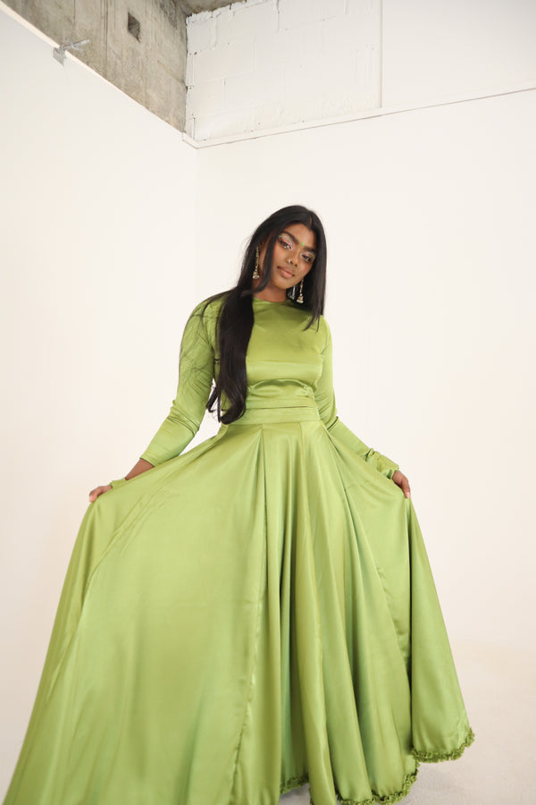 kanya london Lime Green Lehenga Skirt