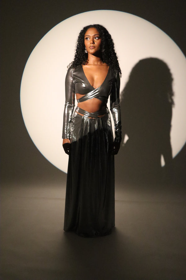 kanya london Metallic Twist Crop Top