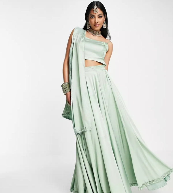 kanya london Sage Green Lehenga Skirt
