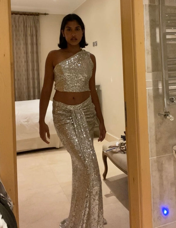 kanya london Silver Sequin Skirt