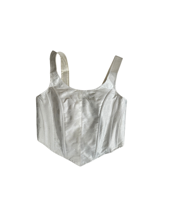 kanya london white brocade corset