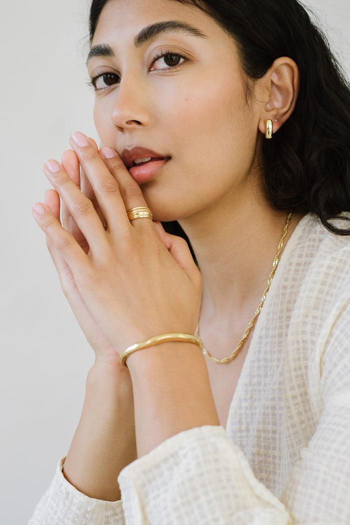 Kara Yoo Jewelry Aimee Studs Solid 14K Gold