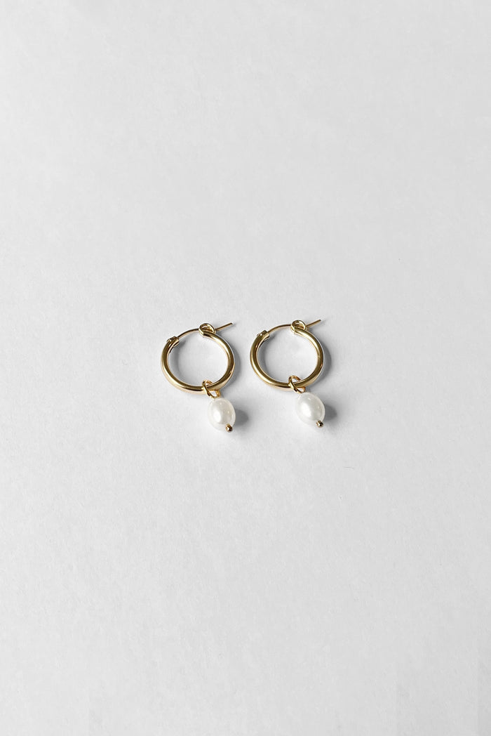 Kara Yoo Jewelry Anna Hoops + Pearl Drop Charms