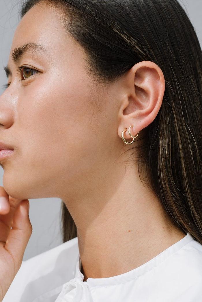 kara yoo jewelry Halo Faux Double Hoops