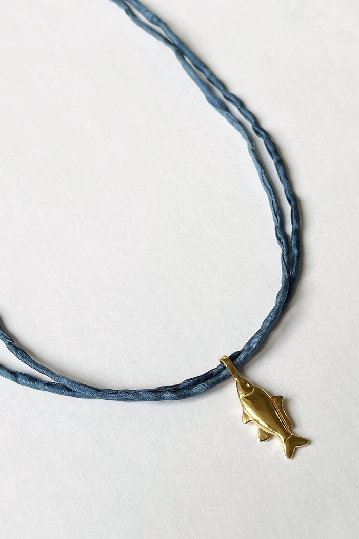 Kara Yoo Jewelry Lucky Fish On Raw Silk