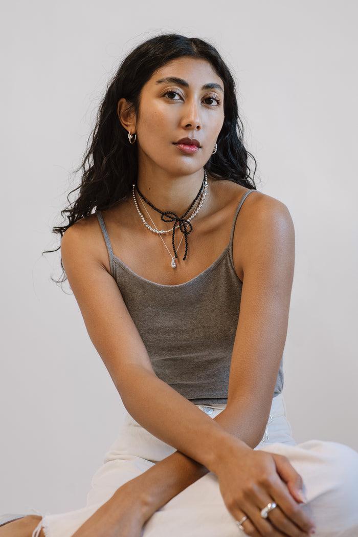 kara yoo jewelry Margot Necklace Black Agate