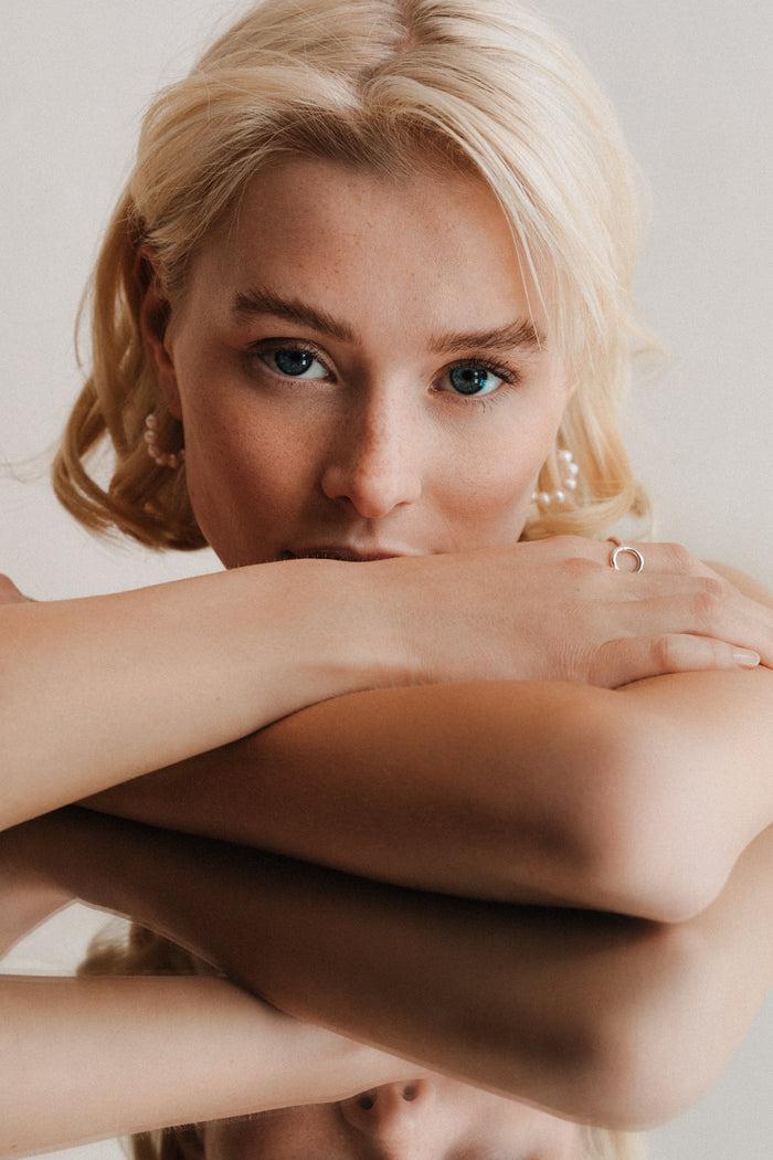 kara yoo jewelry Michelle Pearl Hoops