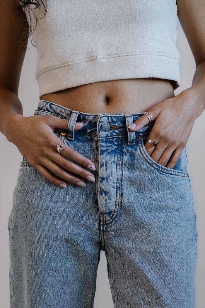 kara yoo jewelry Open Ring in Cognac Quartz + Pearl