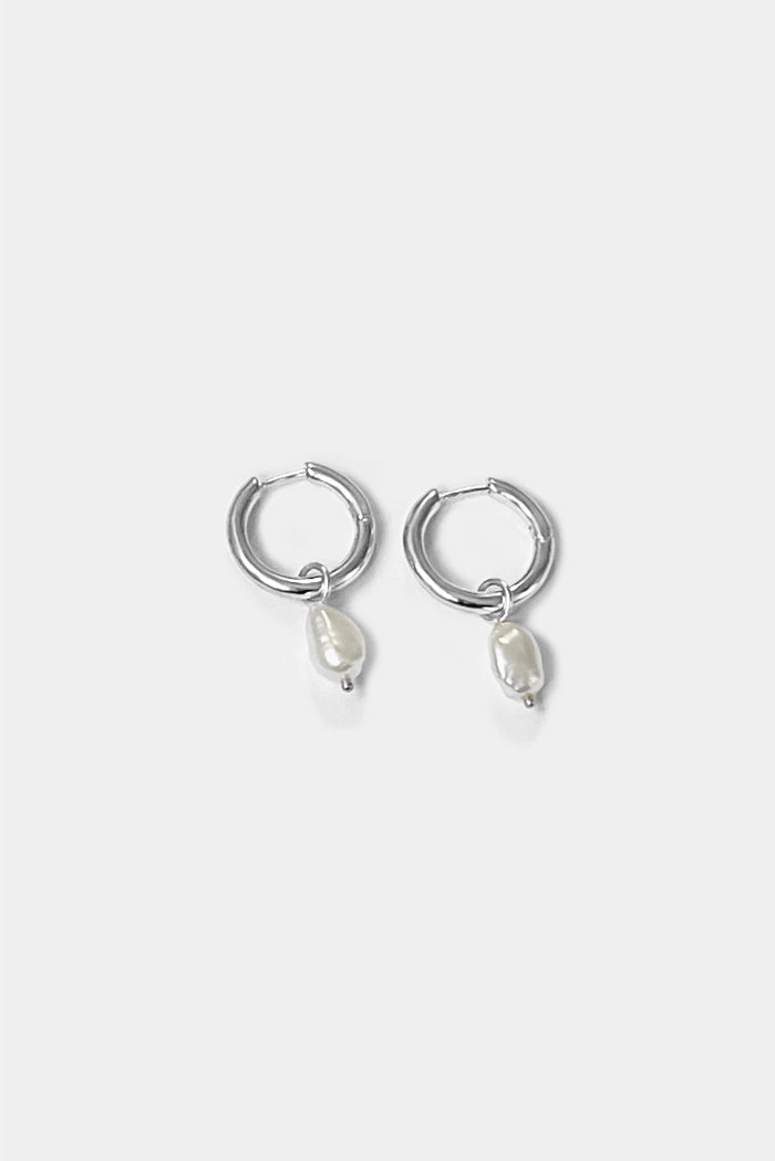 Kara Yoo Jewelry Uma Hoops + Pearl Drop Charm