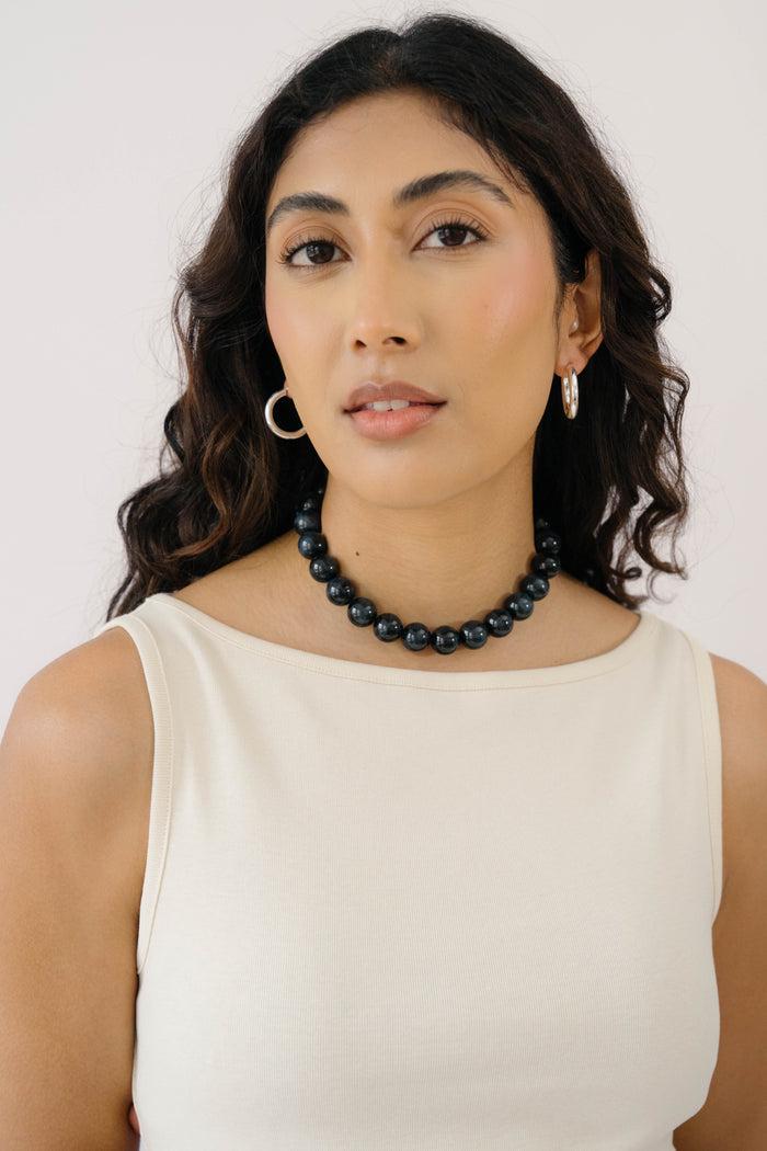 kara yoo jewelry Yona Collar - Dark Blue Tiger's Eye