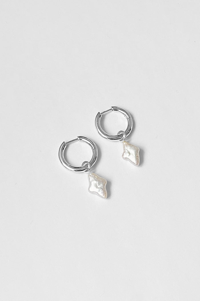 Kara Yoo Jewelry Uma Hoops + Falling Star Pearl Charms
