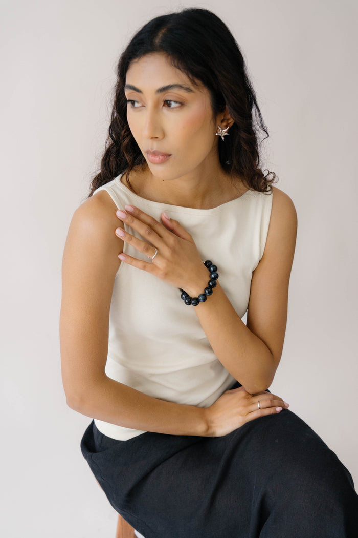 Kara Yoo Jewelry Yona Bracelet Dark Blue Tiger's Eye