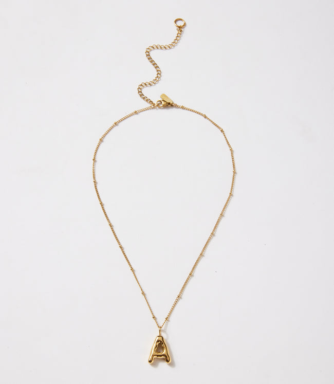 Karen Kane A Gold Bubble Letter Charm Necklace Karen Kane