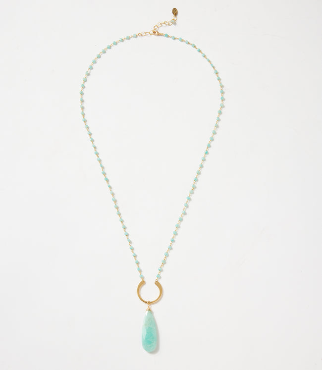 Karen Kane Amazonite Amazonite Teardrop Beaded Necklace Karen Kane