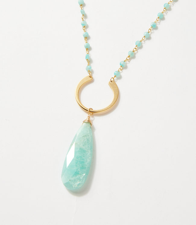 karen kane Amazonite Amazonite Teardrop Beaded Necklace Karen Kane