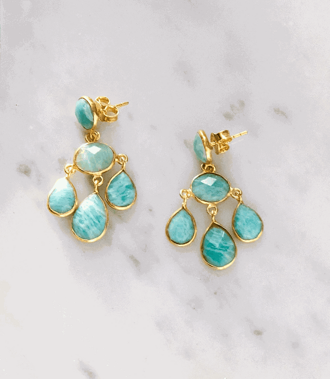 Karen Kane Amazonite Gemstone Chandelier Earrings Karen Kane