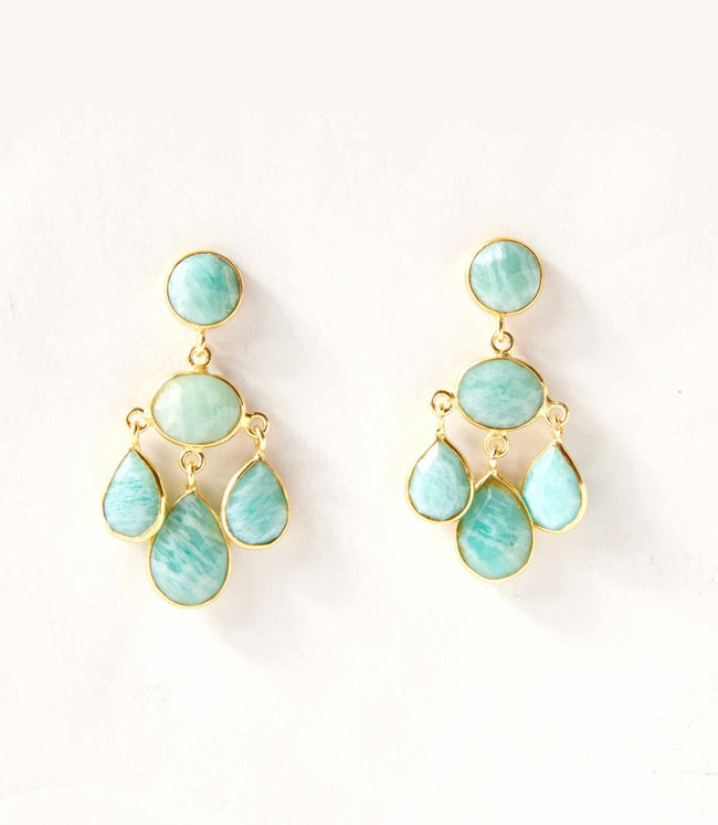 Karen Kane Amazonite Gemstone Chandelier Earrings Karen Kane