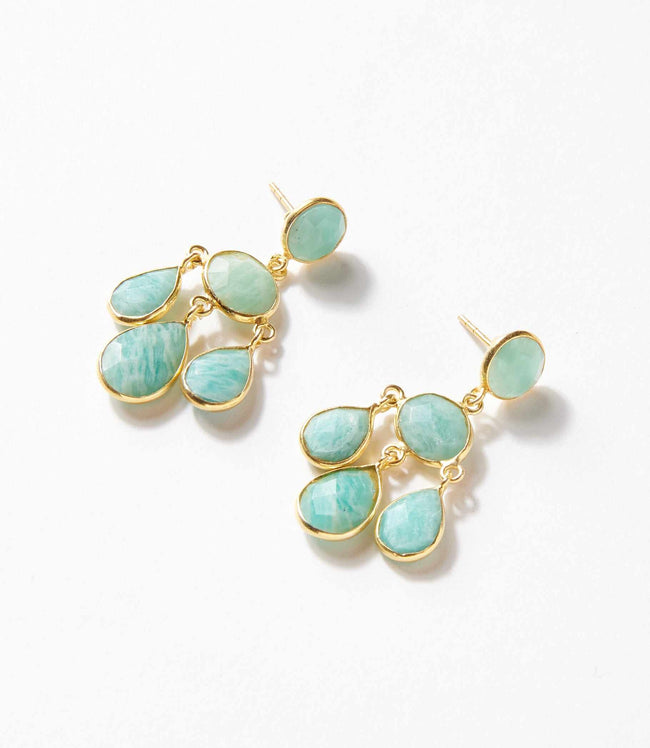 karen kane Amazonite Gemstone Chandelier Earrings Karen Kane