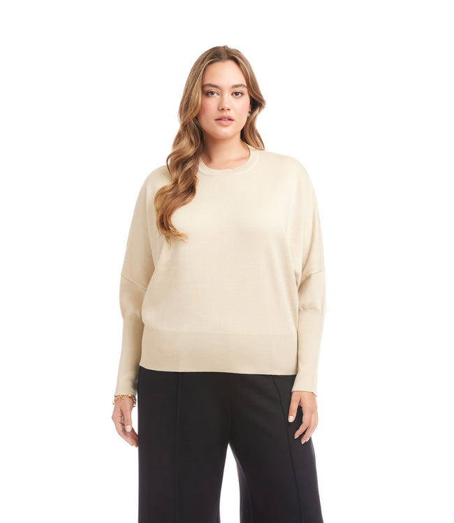 karen kane Antique Cream Plus Size Dolman Sleeve Sweater Karen Kane