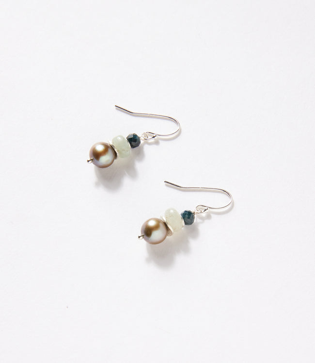 Karen Kane Aqua Gemstone And Pearl Earrings Karen Kane
