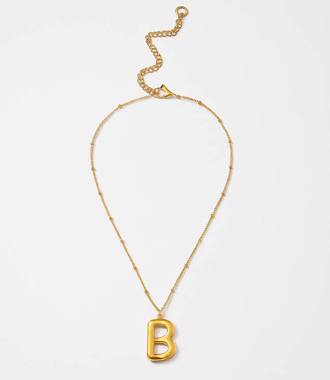 Karen Kane B Gold Bubble Letter Charm Necklace Karen Kane