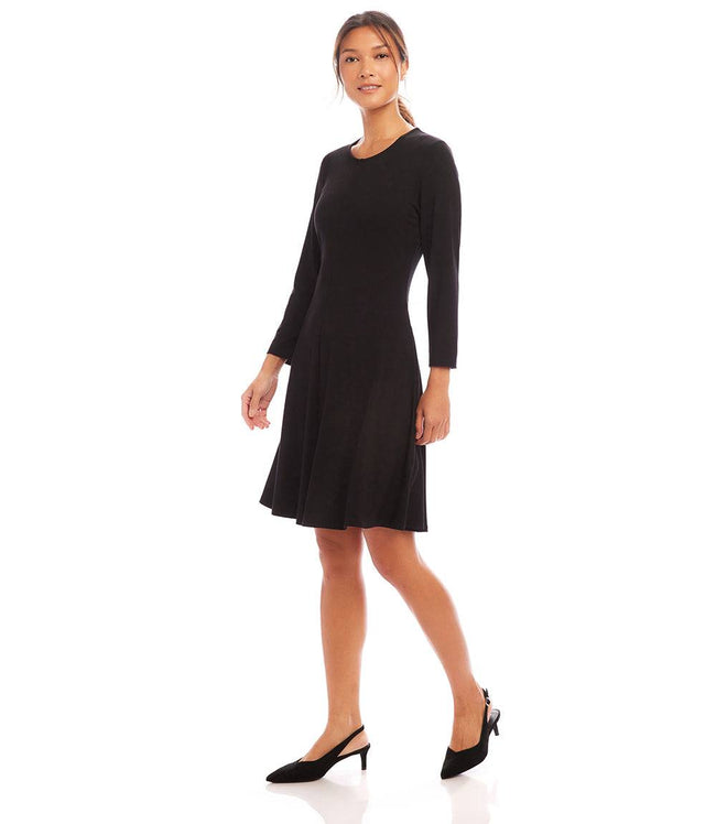 Karen Kane Black 3/4 Sleeve Fit & Flare Dress Karen Kane