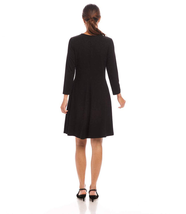 Karen Kane Black 3/4 Sleeve Fit & Flare Dress Karen Kane