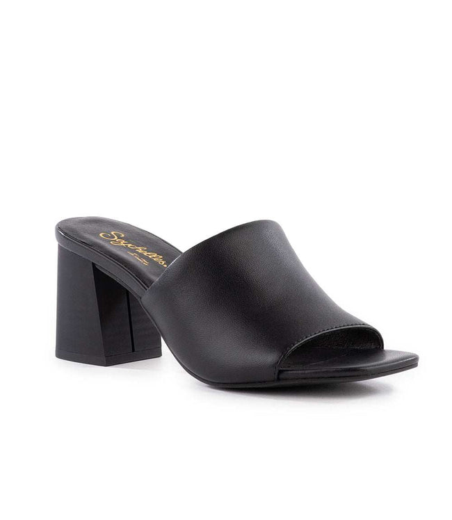 Karen Kane Black Adapt Leather Heel Sandals Karen Kane