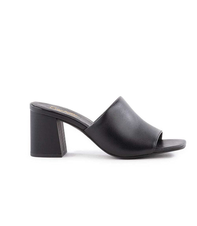 Karen Kane Black Adapt Leather Heel Sandals Karen Kane