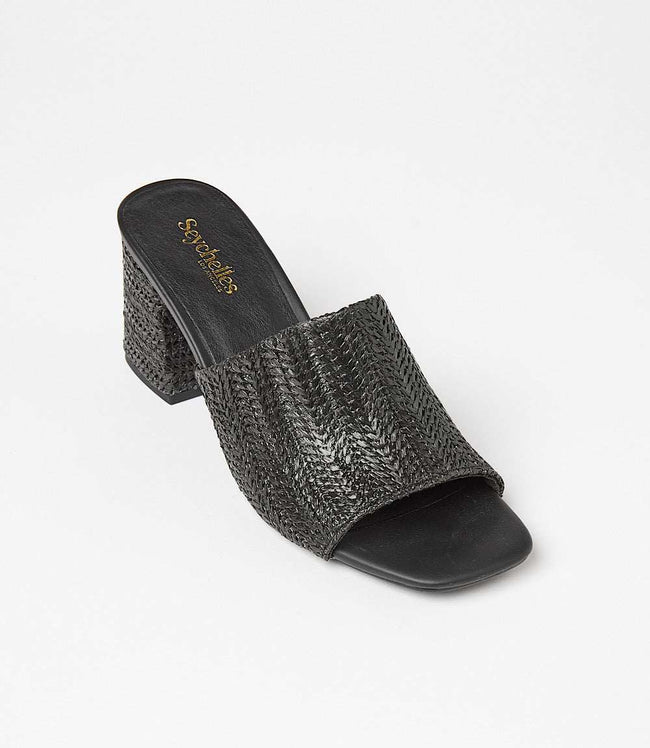 Karen Kane Black Adapt Raffia Heel Sandals Karen Kane