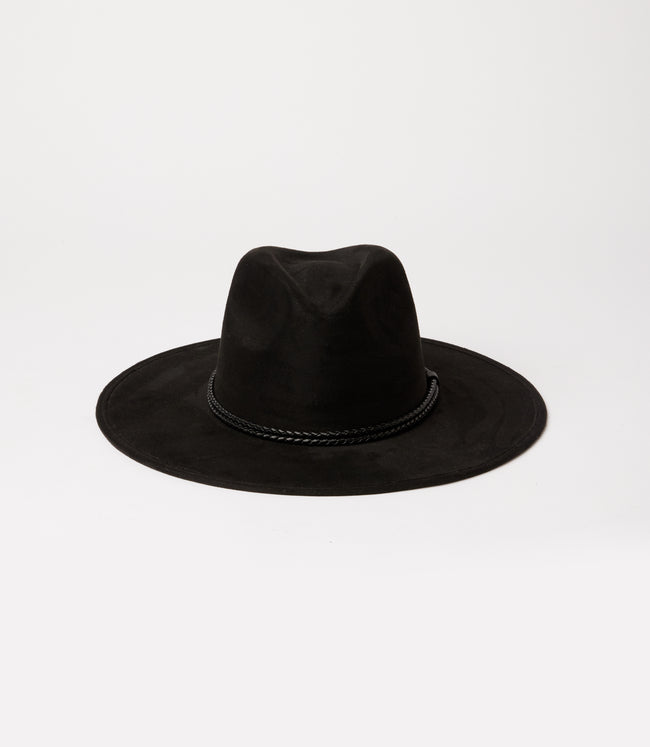 Karen Kane Black Braided Trim Fedora Hat Karen Kane